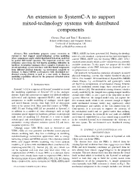 An Extension to Systemc-A to Support Mixed-Technology Systems with Distributed Components