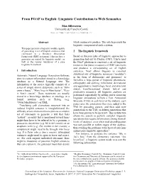 From FOAF to English: Linguistic Contribution to Web Semantics