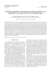 Nutritional Composition of Aquatic Plants and Their Potential for Use As Animal Feed: a Case Study of the Lower Volta Basin, Ghana