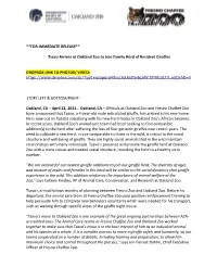 Oakland Zoo and Fresno Chaffee Zoo Tsavo Press Release