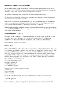 Open Source Software License Information