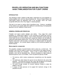 Propeller Operation and Malfunctions Basic Familiarization for Flight Crews