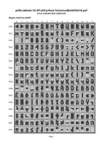 Psftx-Debian-10.5/Fullcyrasia-Terminusboldvga14.Psf Linux Console Font Codechart