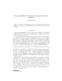 Smooth Representations of P-Adic Reductive Groups