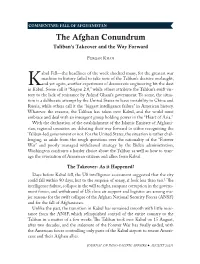 The Afghan Conundrum Taliban’S Takeover and the Way Forward