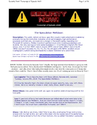 The Speculation Meltdown