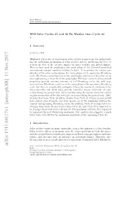 Will Solar Cycles 25 and 26 Be Weaker Than Cycle
