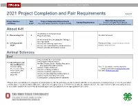 2021 Project Completion and Fair Requirements 1/4/21
