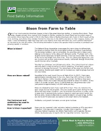 Bison from Farm to Table