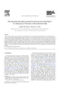 Can Flat-Ramp-Flat Fault Geometry Be Inferred from Fold Shape?: A
