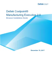 Deltek Costpoint MES 2.0 LA Browser Installation Guide