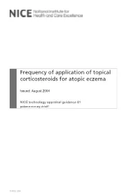 Frequency of Application of Topical Corticosteroids for Atopic Eczema
