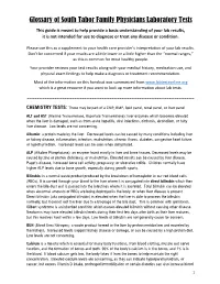 Glossary of South Tabor Family Physicians Laboratory Tests
