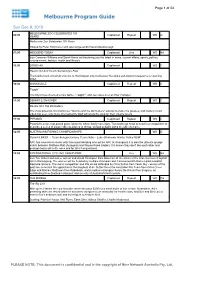 Melbourne Program Guide