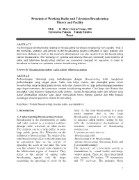 Principle of Working Radio and Television Broadcasting Theory and Facility