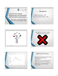 Augmentative and Alternative Communication Assessment