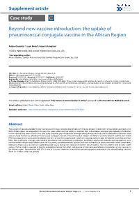 Beyond New Vaccine Introduction: the Uptake of Pneumococcal Conjugate Vaccine in the African Region