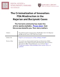FDA Misdirection in the Najarian and Burzynski Cases
