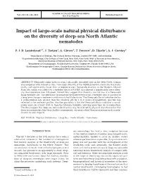 Impact of Large-Scale Natural Physical Disturbance on the Diversity of Deep-Sea North Atlantic Nematodes