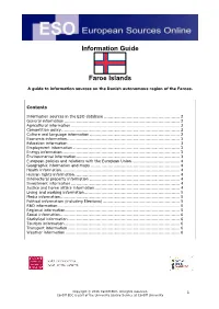 Information Guide Faroe Islands