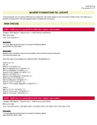 Mcafee Foundstone Fsl Update