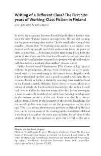 Writing of a Different Class? the First 120 Years of Working-Class Fiction in Finland