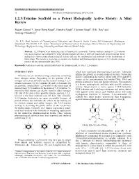1,2,3-Triazine Scaffold As a Potent Biologically Active Moiety: a Mini Review