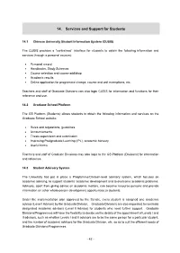 14. Services and Support for Students