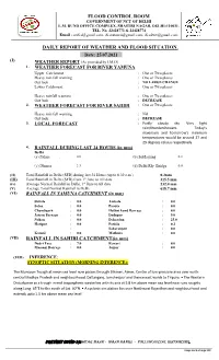 Daily Report of Weather and Flood Situation. Rainfall In