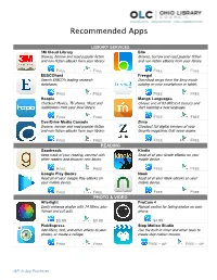 Recommended Apps