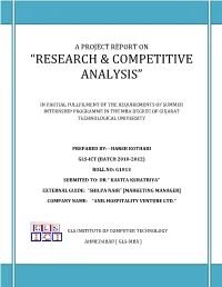 Research & Competitive Analysis”