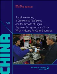 Social Networks, E-Commerce Platforms, and the Growth of Digital