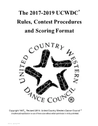 The 2017-2019 UCWDC Rules, Contest Procedures and Scoring