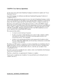 UKFPO Core Survey Questions
