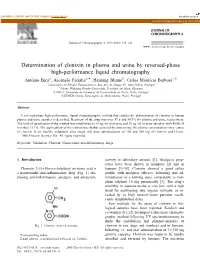 Determination of Clonixin in Plasma and Urine by Reversed-Phase High