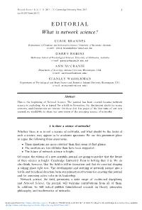 EDITORIAL What Is Network Science?