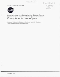 Innovative Airbreathing Propulsion Concepts for Access to Space