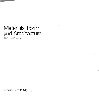 Materials, Form and Architecture