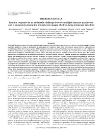 RESEARCH ARTICLE Immune Response to an Endotoxin Challenge Involves Multiple Immune Parameters and Is Consistent Among the Annua
