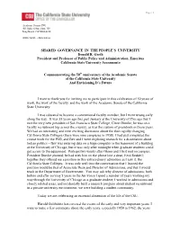 Shared Governance in the People's University