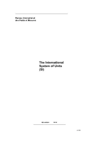 The International System of Units (SI)
