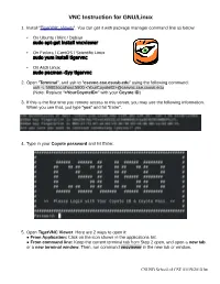 VNC Instruction for GNU/Linux