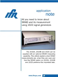 All You Need to Know About SINAD Measurements Using the 2023