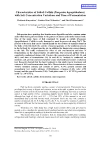 Characteristics of Salted Catfish (Pangasius Hypophthalmus) With
