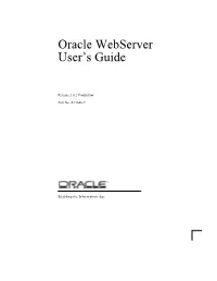 Oracle Webserver User's Guide