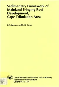Sedimentary Framework of Mainland Fringing Reef Development, Cape Tribulation Area