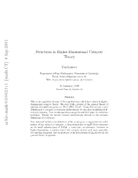 Structures in Higher-Dimensional Category Theory