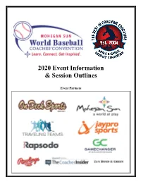 2020 Event Information & Session Outlines