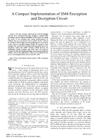 A Compact Implementation of SM4 Encryption and Decryption Circuit
