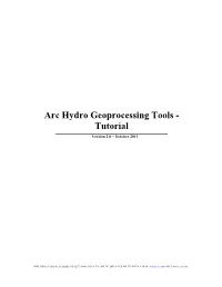 Arc Hydro Geoprocessing Tools - Tutorial